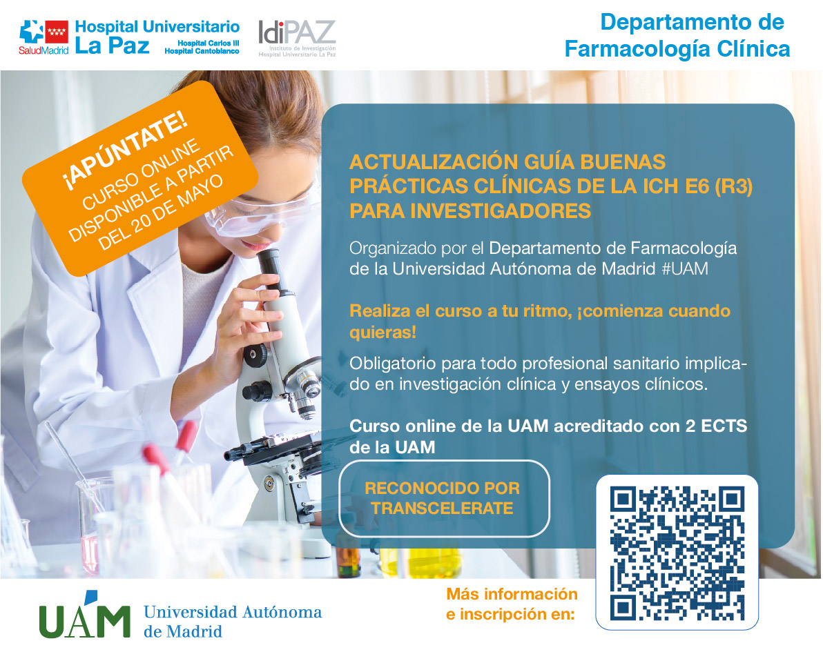 FC_HULP's tweet image. 📚 Aprende Buena Práctica Clínica (BPC) con curso acreditado
🎓 10 CFC + 2 ECTS
🚀 ¡Inscríbete ahora y mejora tu perfil profesional!
🔗 Más información aquí: fuam.es/curso-corto/bu…
#BPC #FormaciónSanitaria #CursoSalud #EnsayosClínicos #InvestigaciónMédica