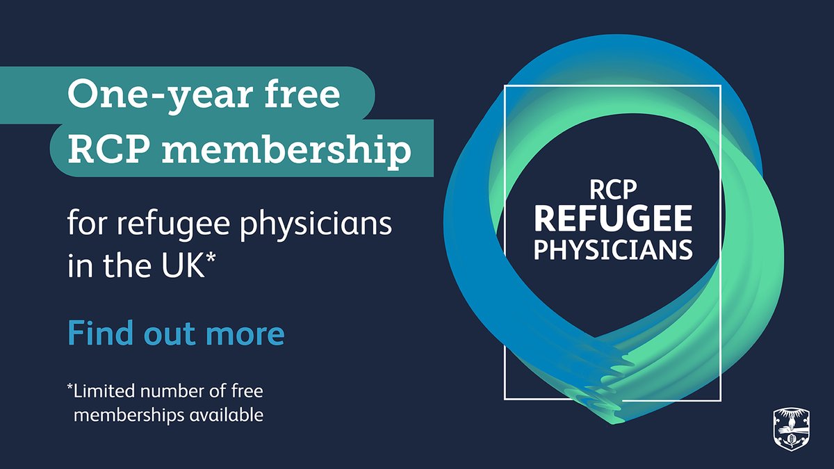 RCPhysicians's tweet image. This is the last chance for refugee physicians in the UK to sign up for a free year of RCP membership.
Successful applicants will receive a 50% discount on our Update in medicine conferences, as well as half price RCP membership for their second year: ow.ly/manH50WkgKr