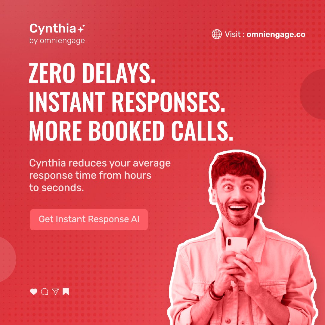 Omniengageco's tweet image. 📞 Speed Up Your Sales Funnel

Don’t let leads go cold.
CYNTHIA jumps in instantly to respond, qualify, and book the next step.

⚙️ Keep the momentum alive with always-on AI. Link in comments.

#AISalesAgent #FastFollowUps #SmartOutbound #OmniEngage #NoMoreWaiting