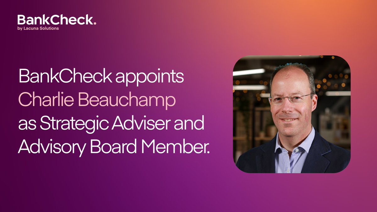 BankCheck (@bankcheck_) on Twitter photo Charlie Beauchamp has joined BankCheck as Strategic Adviser & Advisory Board Member! With 25+ years at global banks including Goldman Sachs, Merrill Lynch, and Citi, Charlie’s expertise in risk, compliance, & strategy will be invaluable as we advance our KYC & payments solutions. Charlie Beauchamp has joined BankCheck as Strategic Adviser & Advisory Board Member! With 25+ years at global banks including Goldman Sachs, Merrill Lynch, and Citi, Charlie’s expertise in risk, compliance, & strategy will be invaluable as we advance our KYC & payments solutions.