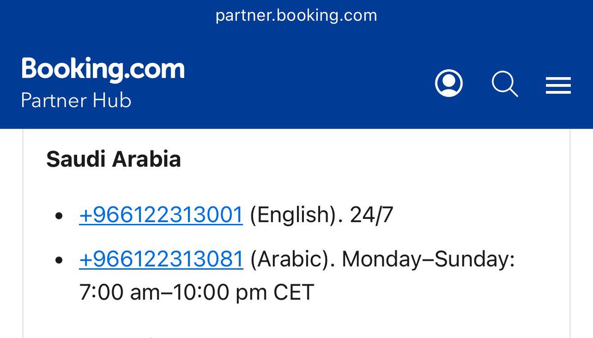 alq3oud's tweet photo. ⚠️انتبه..
التواصل السريع مع Booking المعتمدة بالعربي والإنجليزي.. مهم يكون عندك 

داخل المملكة: 012 231 3081
خارج المملكة: 122313081 966+
الرقم البريطاني: 00442033202643

للأسف انا عميل (Genius 3)⭐️
لكن هل مميزات معك يا Booking غير الموثوقية!! https://t.co/auUjBOB68k