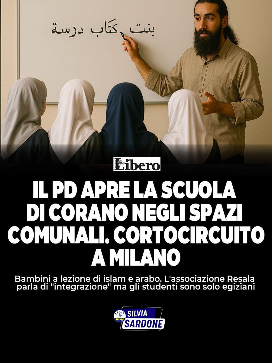 SardoneSilvia's tweet photo. Trovo davvero assurdo che il Comune di #Milano conceda i suoi spazi per l'organizzazione di lezioni di #arabo e di #Corano in nome di un'integrazione che in questo modo non può e non potrà mai funzionare: è un controsenso che solo la sinistra non vede o peggio ancora finge di non vedere. Perché non insegnare ai bambini egiziani l'italiano e le nostre tradizioni, visto che le loro famiglie hanno scelto di vivere qui? Presenterò un'interrogazione comunale per chiedere chiarezza a sindaco e giunta su questa iniziativa visto che si tratta di una struttura di proprietà del Comune