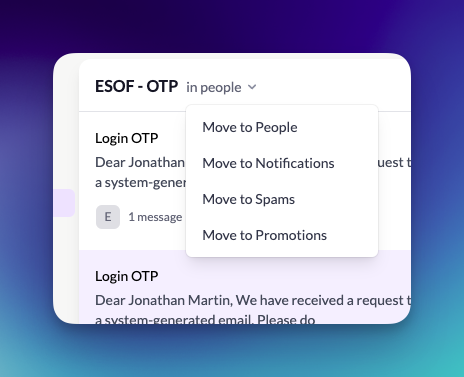 BetterCallJ0hn's tweet image. New feature incoming 🔥
You can now move a sender to the correct category if it was misclassified the first time.
Keep your inbox clean 💌