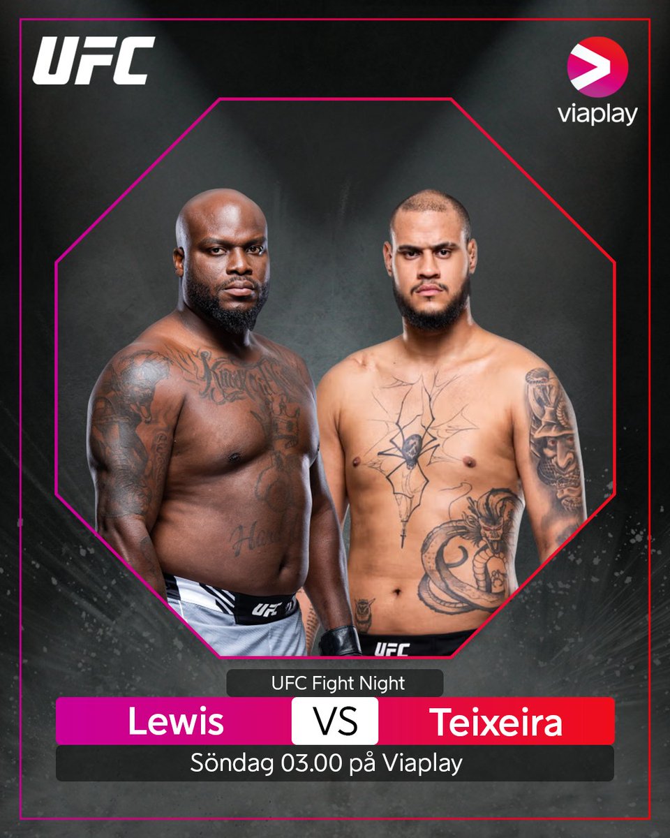 Derrick Lewis går  upp mot den obesegrade Tallison Teixeira 👊

📺 UFC Fight Night, söndag 03.00 på Viaplay