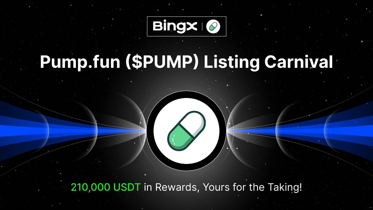 The bonding curve waits for no one. 🚀

$PUMP Listing Carnival is live—deposit &amp; trade to claim your share of 210,000 USDT. @PumpDotFun 

When? Only from July 10 to July 24.

Campaign details: bingx.com/activity/gener…