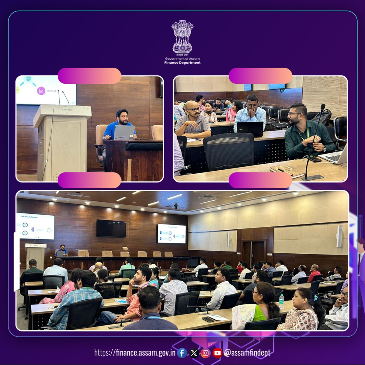 AssamFinDept's tweet image. A training on 'Smart Slides: PowerPoint Essentials in Finance Presentations' was held today at Janata Bhawan. In-house Sr. Graphic Designer Avimanyu Phukan shared insights during the session that was attended by Finance Department officials.
#CapacityBuilding #FinanceTraining