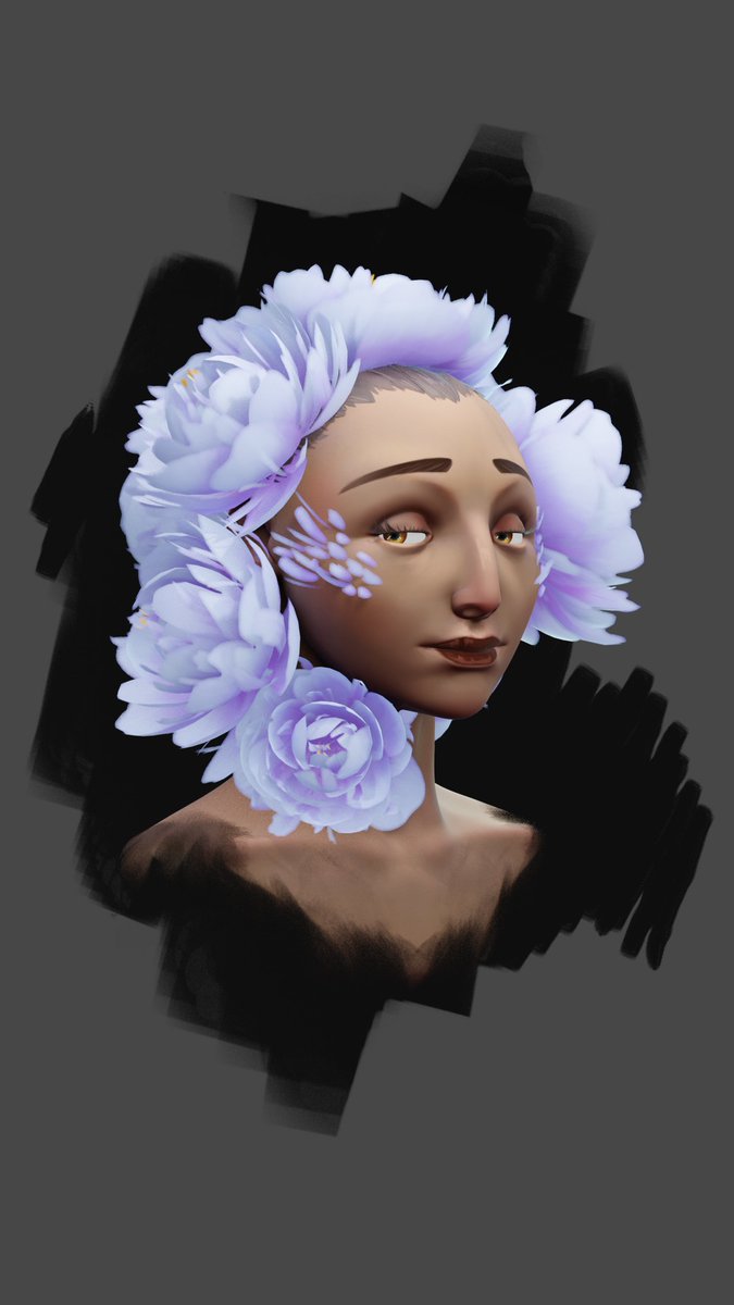 JCaronChara's tweet image. Sketch from a drawing by @EsbenLash , gave me the opportunity to try my hands at some flowers which took a while but I'm liking the flowy result ! 馃馃
#b3d #sketch