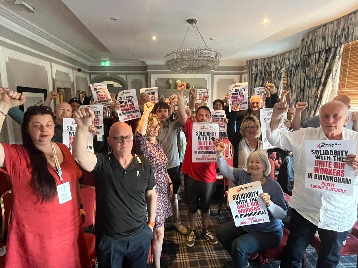 Socialist_party's tweet image. Socialist Party fringe meeting at #UnitePolicyConference25 sends #solidarity to #BirminghamBinStrike
@unitetheunion @UniteEconomy @UniteWestMids