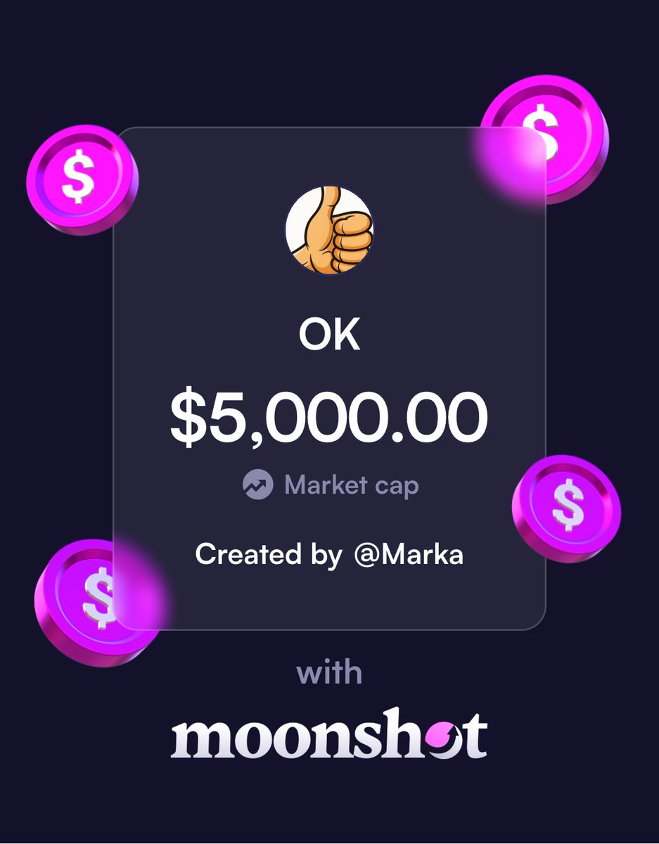 AmJustOk's tweet photo. Check out AmJustOk $OK on Moonshot: 

https://t.co/k5nYPOMSES https://t.co/Ylzf1s7Bxk