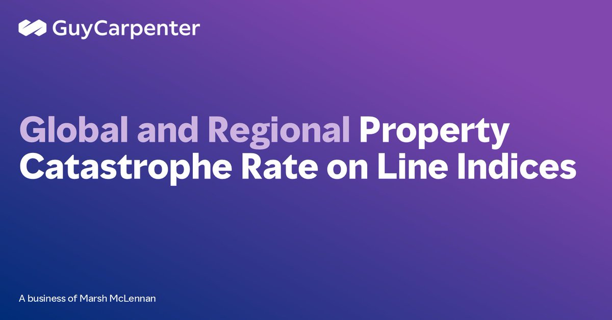 Guy Carpenter has released its latest Global and Regional Property Catastrophe Rate on Line (ROL) Indices. Visit our Renewal Resource Center to access our press release, charts and additional insights: bit.ly/4nBymIR