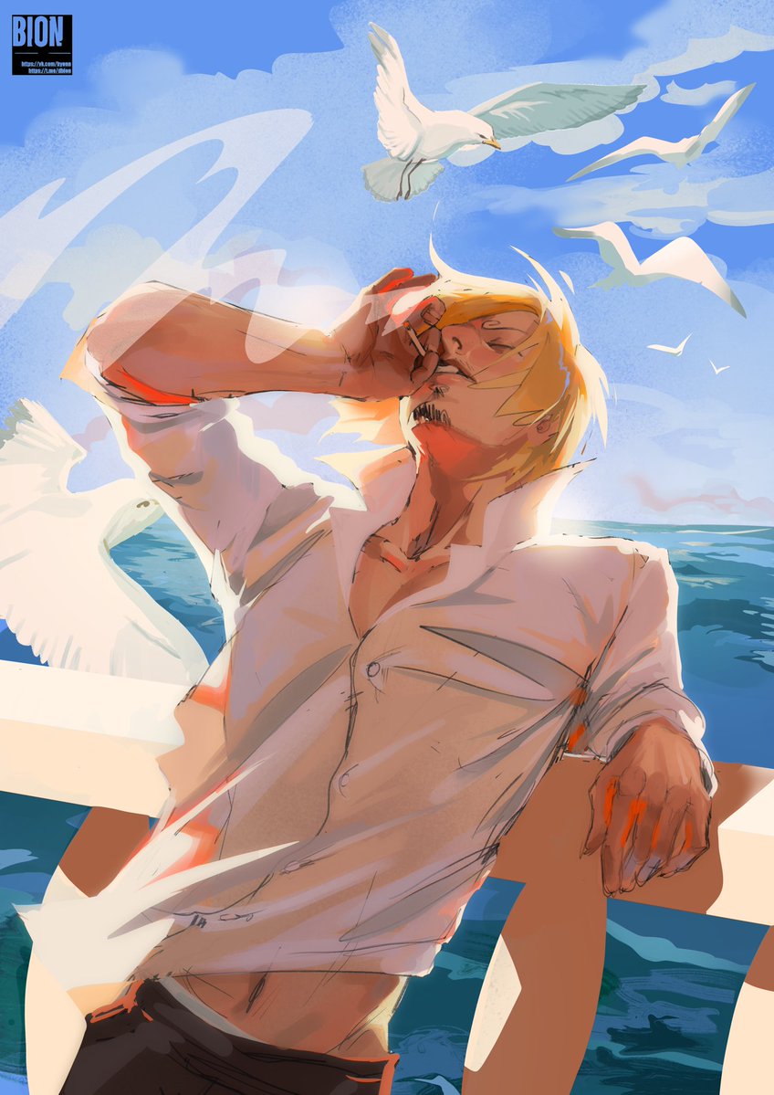 OneX1X's tweet image. summer🍃

#ONEPIECE #sanji