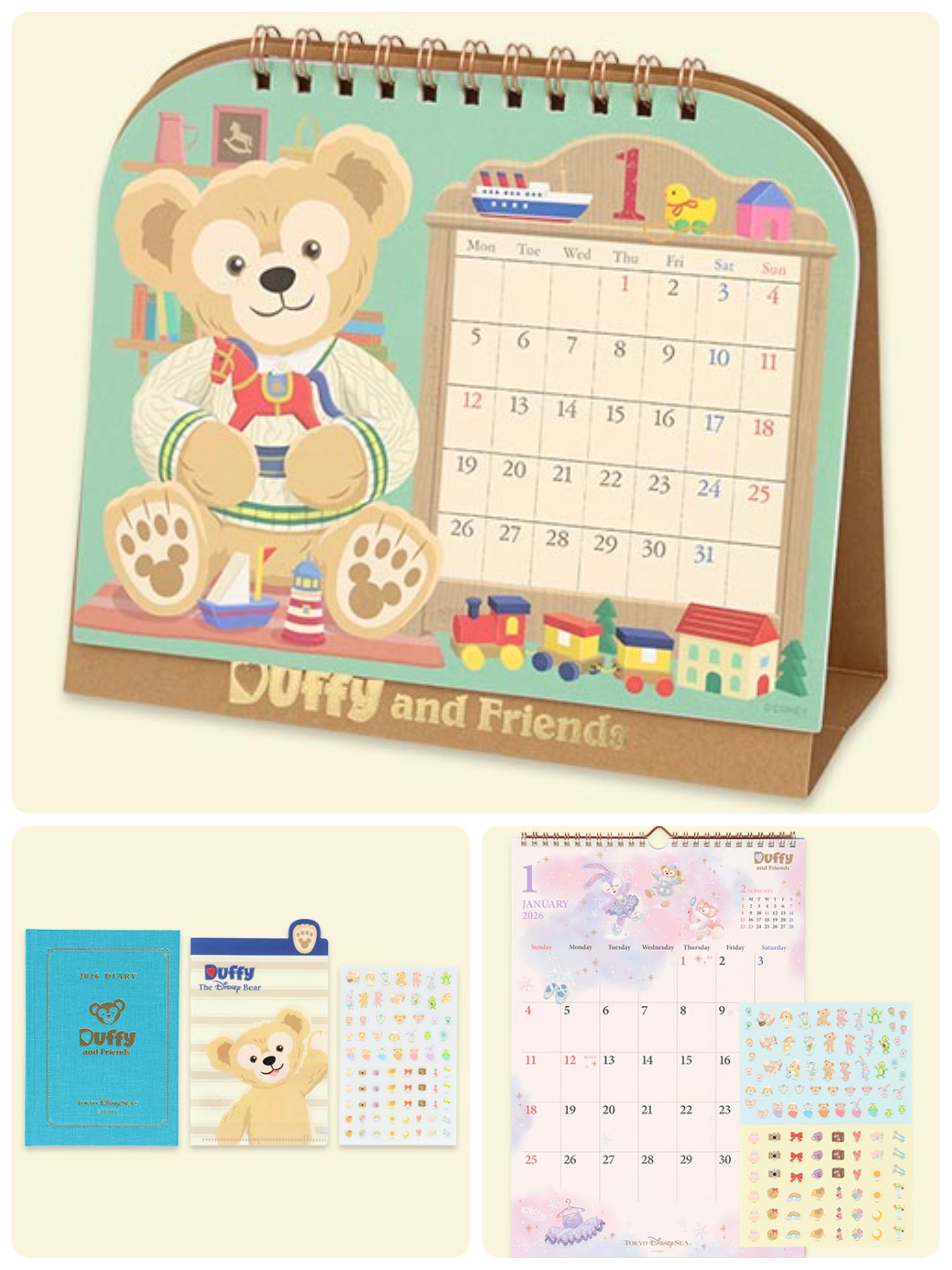 ディズニーシー ダッフィー 2026 壁掛け 卓上 カレンダー スケジュール帳 でぃちゃん/TDR最新情報 ディズニー情報 on X