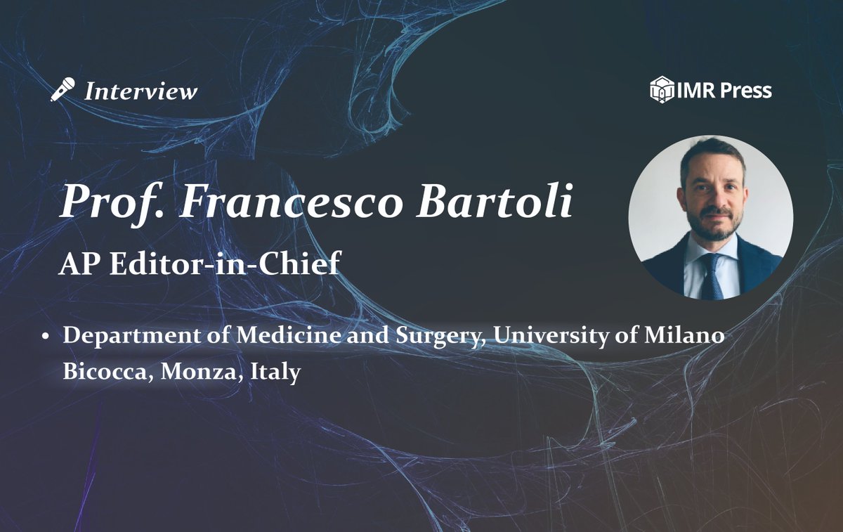 🧠 Special Interview | Prof. Francesco Bartoli – EiC of Alpha Psychiatry

🎙️ Prof. Bartoli shares his journey, editorial vision, and valuable advice for young researchers in the field of psychiatry.

🔗: imrpress.com/info/special_i…

#Psychiatry #MentalHealth #AcademicPublishing