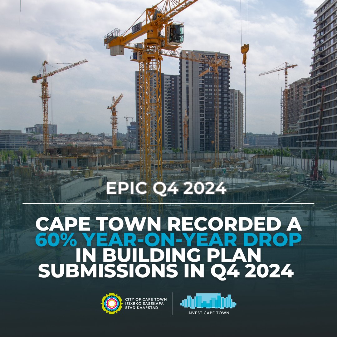 Building plan submissions dropped 60% YoY in Q4 2024.

It’s time to reignite confidence in construction.

Let’s build Cape Town’s future.

#BuildCapeTown #InvestCapeTown