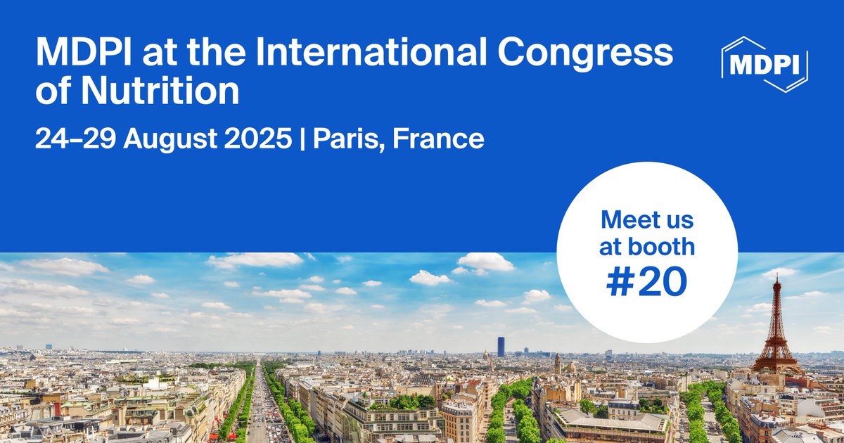 Dietetics_MDPI's tweet image. Excited to share that #Dietetics will be at #IUNS-ICN2025 (Booth 20)!
The 23rd Edition of International Congress of Nutrition
Meet us in Paris, 24 Aug 2025 - 29 Aug 2025
➡️ icn2025.org
