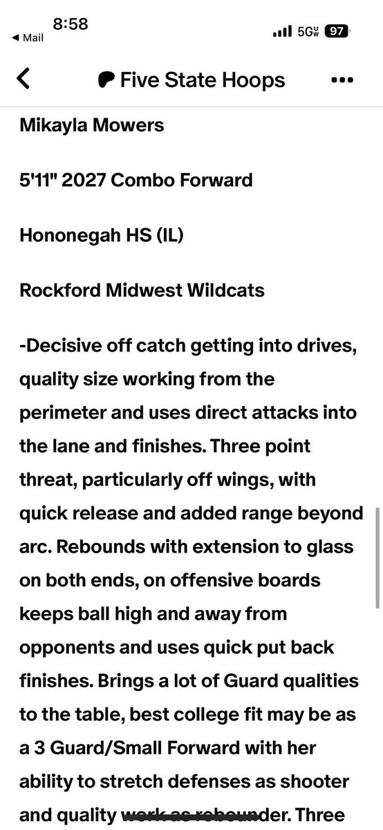 Mikayla Mowers (@mikaylamowers) on Twitter photo Big thanks to <a href="/FiveStateHoops/">Five State Hoops</a> for the amazing basketball write-up. Truly appreciate you taking the time to highlight my game. Means a lot! <a href="/IGBRcoverage/">Premier Recruiting Service in girlsbball</a> <a href="/WoodsRecruiting/">Al Woods</a> <a href="/hchsgbb/">Hononegah Girls Basketball</a> <a href="/MidwestWildcats/">Midwest Wildcats Basketball</a> Big thanks to <a href="/FiveStateHoops/">Five State Hoops</a> for the amazing basketball write-up. Truly appreciate you taking the time to highlight my game. Means a lot! <a href="/IGBRcoverage/">Premier Recruiting Service in girlsbball</a> <a href="/WoodsRecruiting/">Al Woods</a> <a href="/hchsgbb/">Hononegah Girls Basketball</a> <a href="/MidwestWildcats/">Midwest Wildcats Basketball</a>