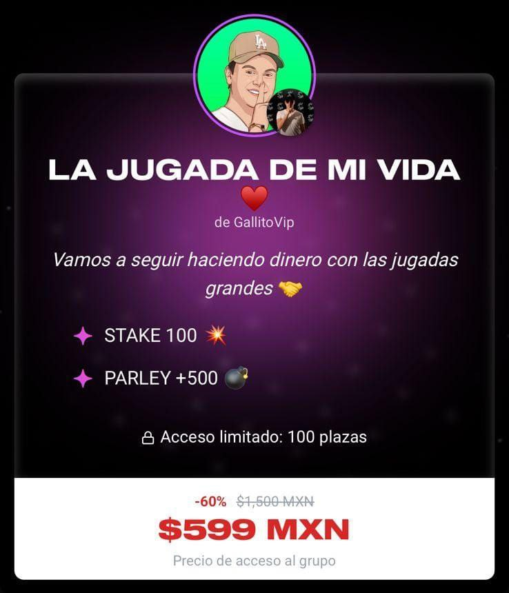 🐔 +63 ❤️ ME GUSTAS Y 🔁 RT y MAÑANA seguimos con la JUGADA DE LA VIDA DE GALLITO 💣🔥

¿QUIÉN SE SUBE A ESTA LOCURA? 💯

DISPONIBLE: t.me/PicksGratisCri…