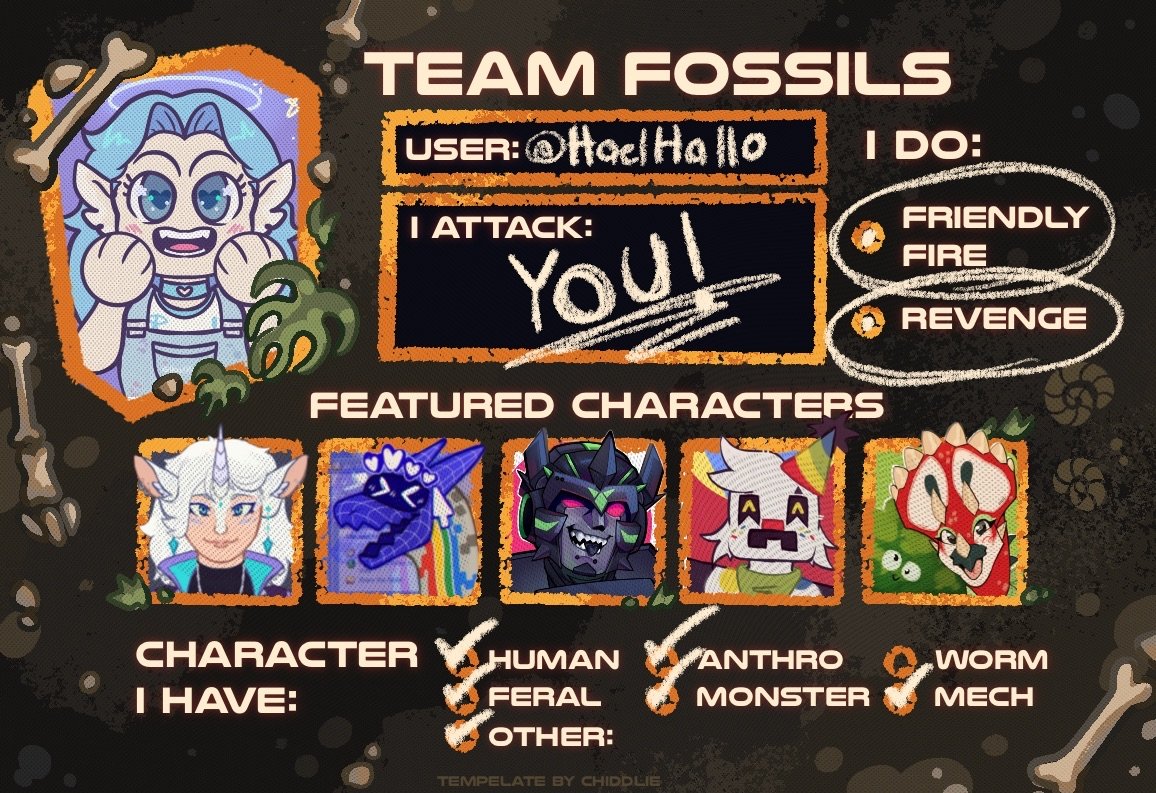 HaelHallo's tweet image. 🔆🦴🦕🦷
Better late than never ! Gonna try and do best I can with AF this year! I&apos;m working 2 jobs rnso plz be patient w/revenges💙 :,3 
#artfight2025 #TEAMFOSSIL