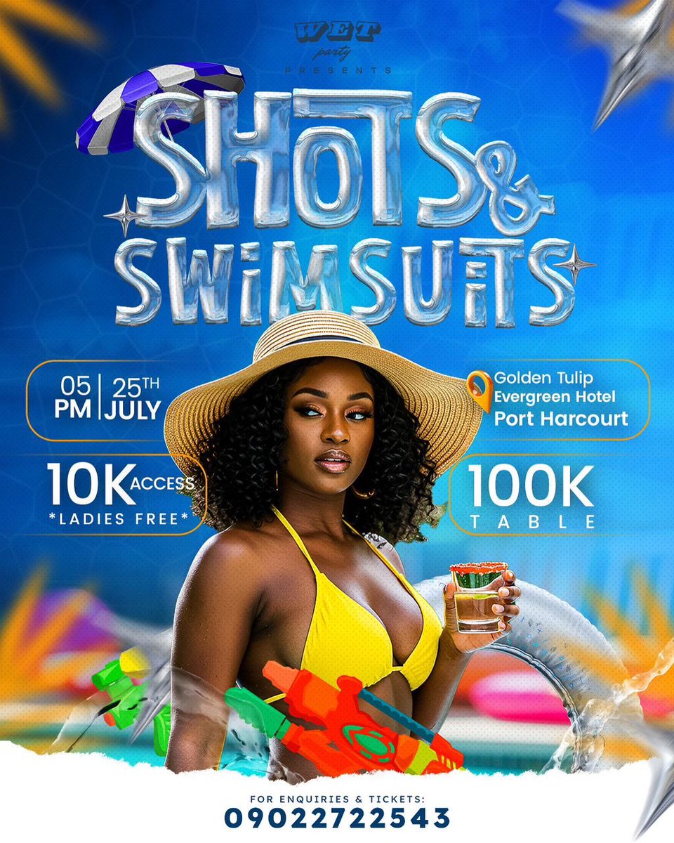 fiketsapp's tweet photo. It’s time to cool off in style  SHOTS &amp; SWIMSUITS hits Port Harcourt on July 25th!

Secure your ticket now on Fikets: 
https://t.co/m8eb9fw3rX

#ShotsAndSwimsuits #PHCityEvents #BookWithFikets #SummerVibesPH #FiketsTicketing https://t.co/dMMtQqbNjR