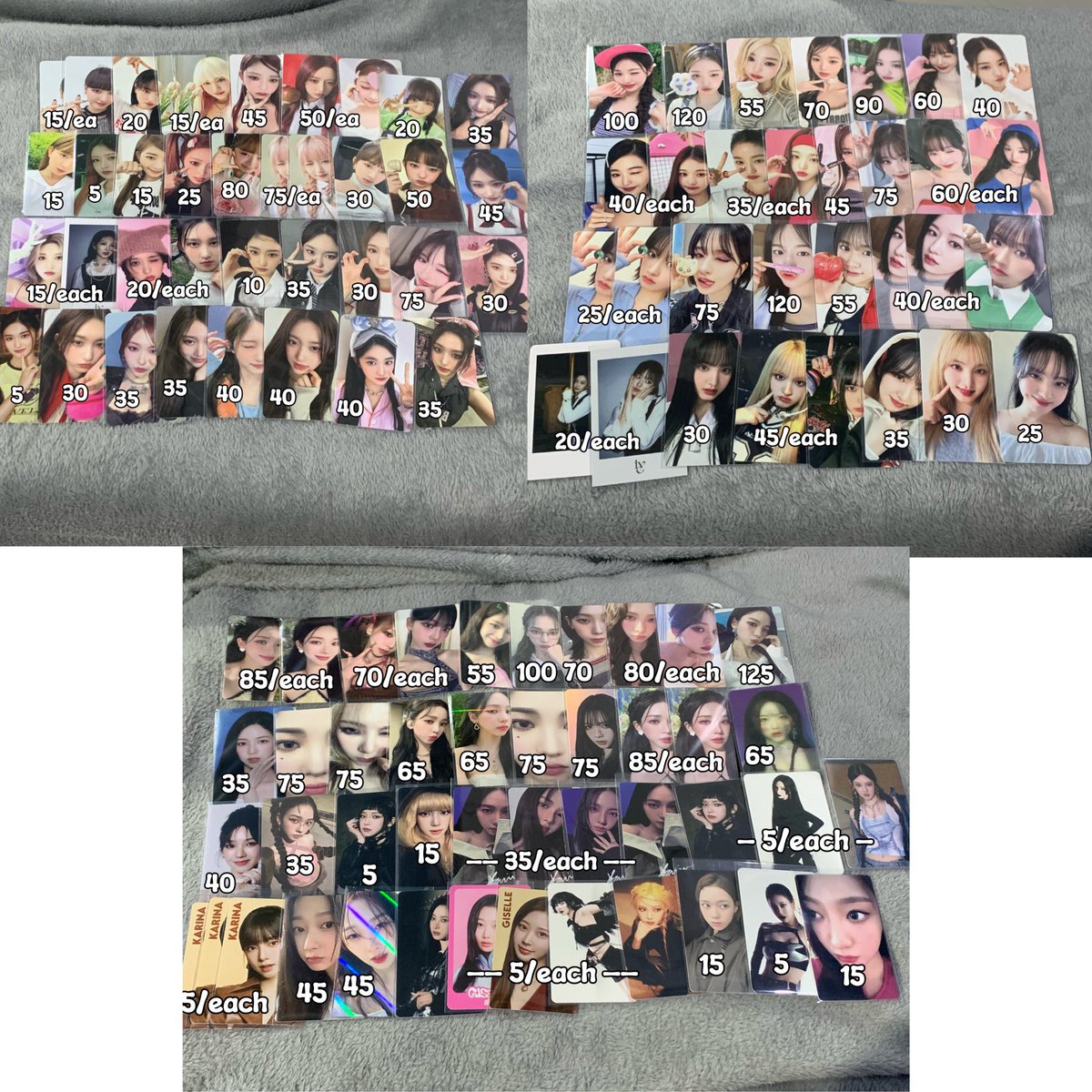 help rt pleasee :3

📬 wts photocard ive &amp; aespa!

Take all only no nego

𐪔 x vidcon x not for sensitive buyer
𐪔 splitpay 80% sisanya co shopee
𐪔 inc pack + adm

📍Jakarta Pusat

t. wts sell lfb ina photocard karina wonyoung rei liz giselle winter leeseo yujin gaeul ningning