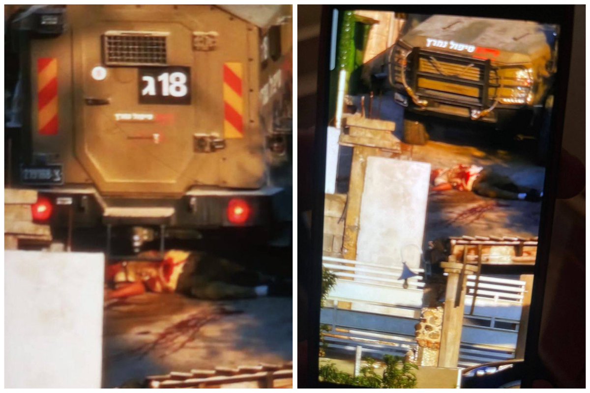 قوة إسرائيلية تطلق النار على فلسطيني أعزل، ثم تصعد فوقه بآلية عسكرية ثقيلة وهو جريح، حتى لفظ أنفاسه الأخيرة، في بلدة رمانة غرب جنين.