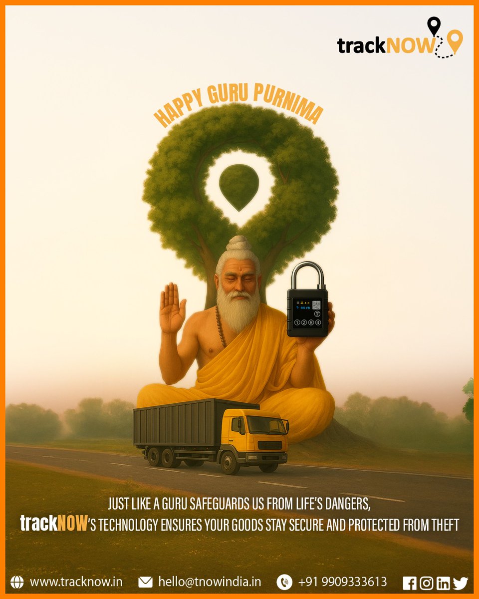 🙏 This Guru Purnima, trackNOW salutes the guardians who protect us and commits to guarding your goods with its advanced e-Lock technology. 🚚🔒

Ensure your consignments are safe and theft-proof with trackNOW’s reliable solutions.

📞 Contact us today to secure your fleet!