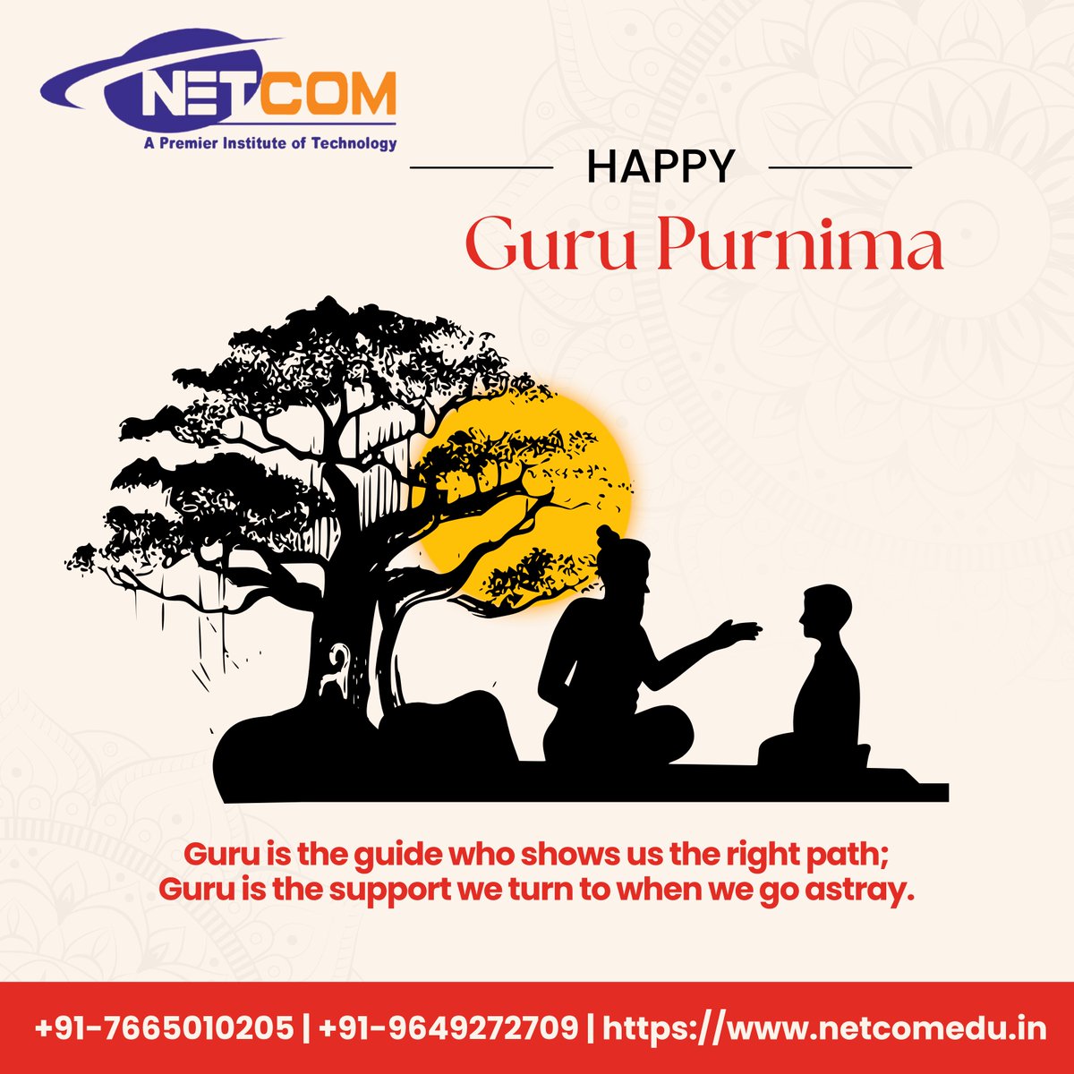 NetcomAtcCdac's tweet photo. Guru Purnima ki Hardik shubhkamnayein! https://t.co/7ru8ZCUNOX