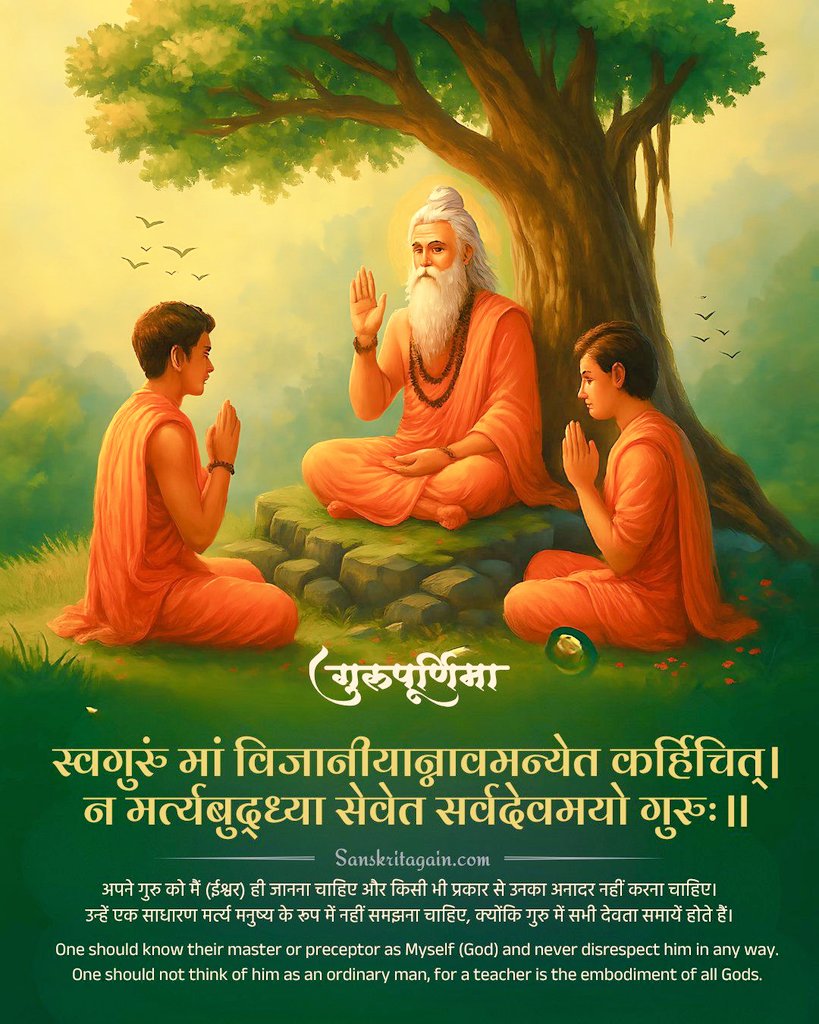 गुरु बिना ज्ञान नहीं, ज्ञान बिना आत्मा नहीं,
ध्यान, ज्ञान, धैर्य और कर्म सब गुरु की ही देन है।
गुरु पूर्णिमा की हार्दिक शुभकामनाएं ll

#gurupurnima2025