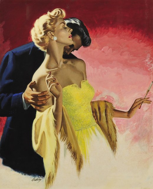 vintageillustra's tweet image. Earl Cordrey - Story illustration for The American Weekly (1951)