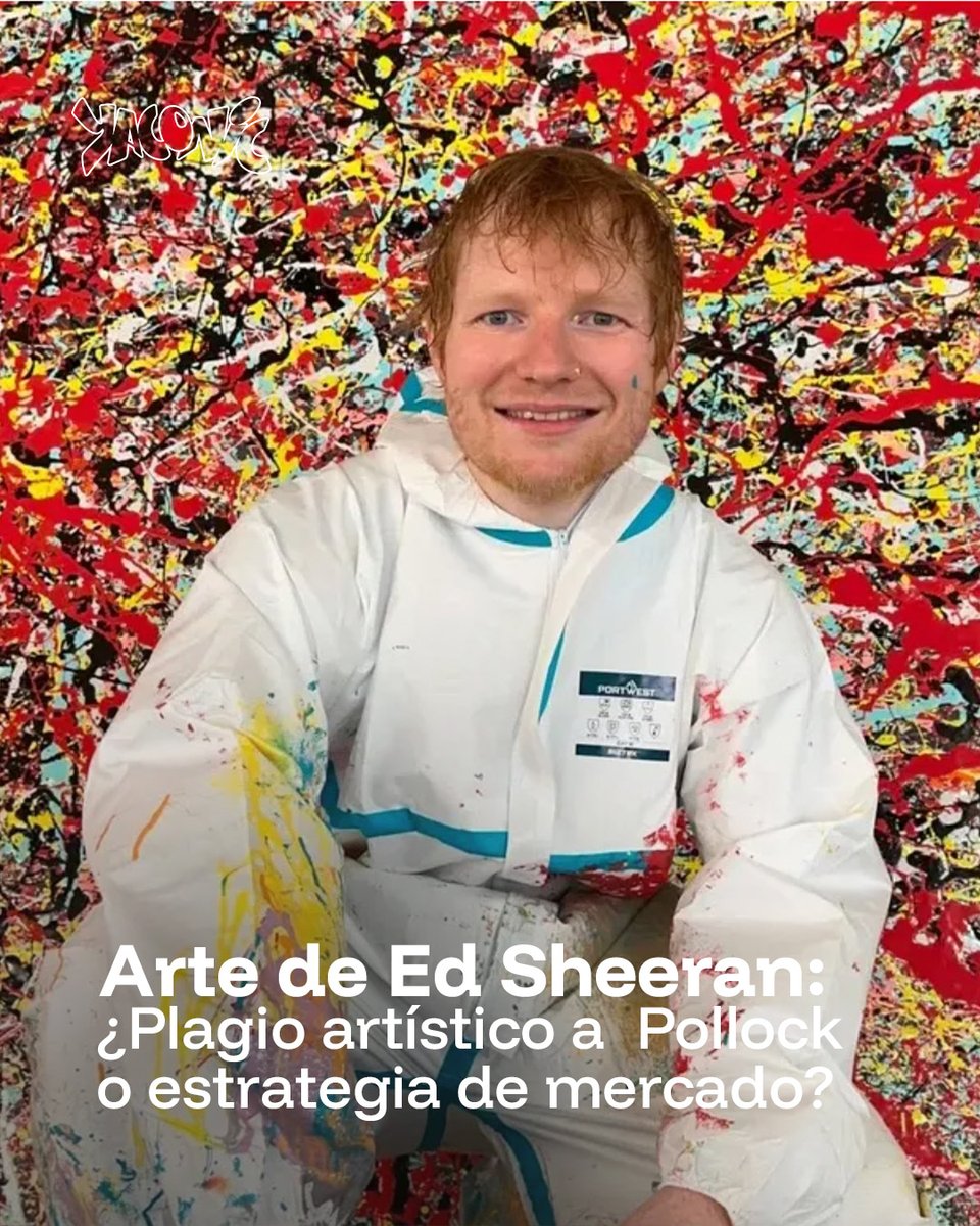 El  cantante Ed Sheeran expone sus "Pinturas Cósmicas" en Londres, creando arte con una técnica muy familiar. Aunque su galería no menciona a Pollock, la similitud es innegable, y ya hay críticos que lo llaman "una estafa astuta". 
🔗 bit.ly/4nEGCHR 🔗
#EdSheeran #Arte