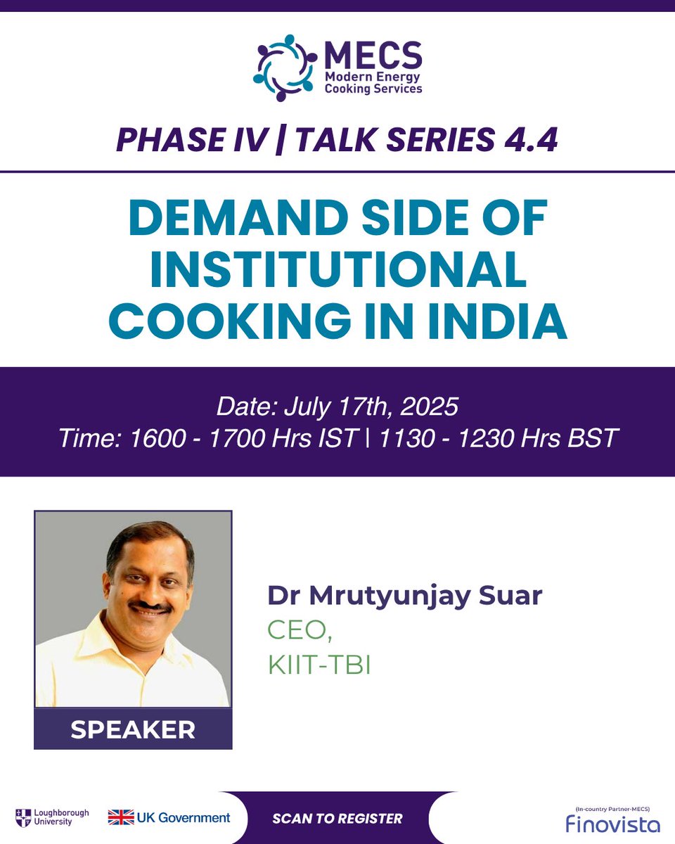 Finovista (@finovista) on Twitter photo Prepare for an enlightening discussion! We are excited to share that Dr <a href="/MrutyunjaySuar/">Mrutyunjay Suar</a>, CEO, KIIT-TBI will be joining us as a distinguished speaker for the 4th session of the Talk Series – Phase IV, titled “Demand Side of Institutional Cooking in India”
#CleanCooking Prepare for an enlightening discussion! We are excited to share that Dr <a href="/MrutyunjaySuar/">Mrutyunjay Suar</a>, CEO, KIIT-TBI will be joining us as a distinguished speaker for the 4th session of the Talk Series – Phase IV, titled “Demand Side of Institutional Cooking in India”
#CleanCooking