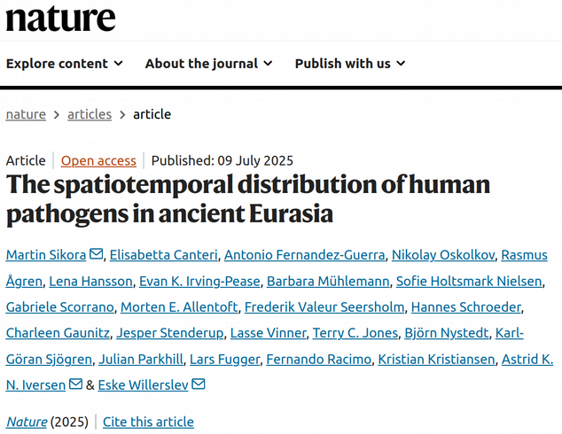 NikolayOskolkov's tweet image. Our paper on ancient infectious diseases in Eurasia is out in Nature. Congratulations Martin Sikora, Eske Willerslev and all the co-authors!