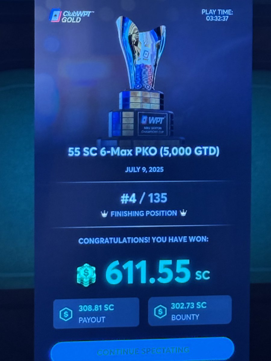 Good night
#ClubWPTGold