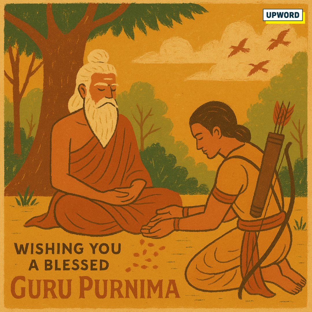 upword_'s tweet image. A single glance from the Guru carries more light than a thousand words. We bow in reverence on this sacred day of Guru Purnima.