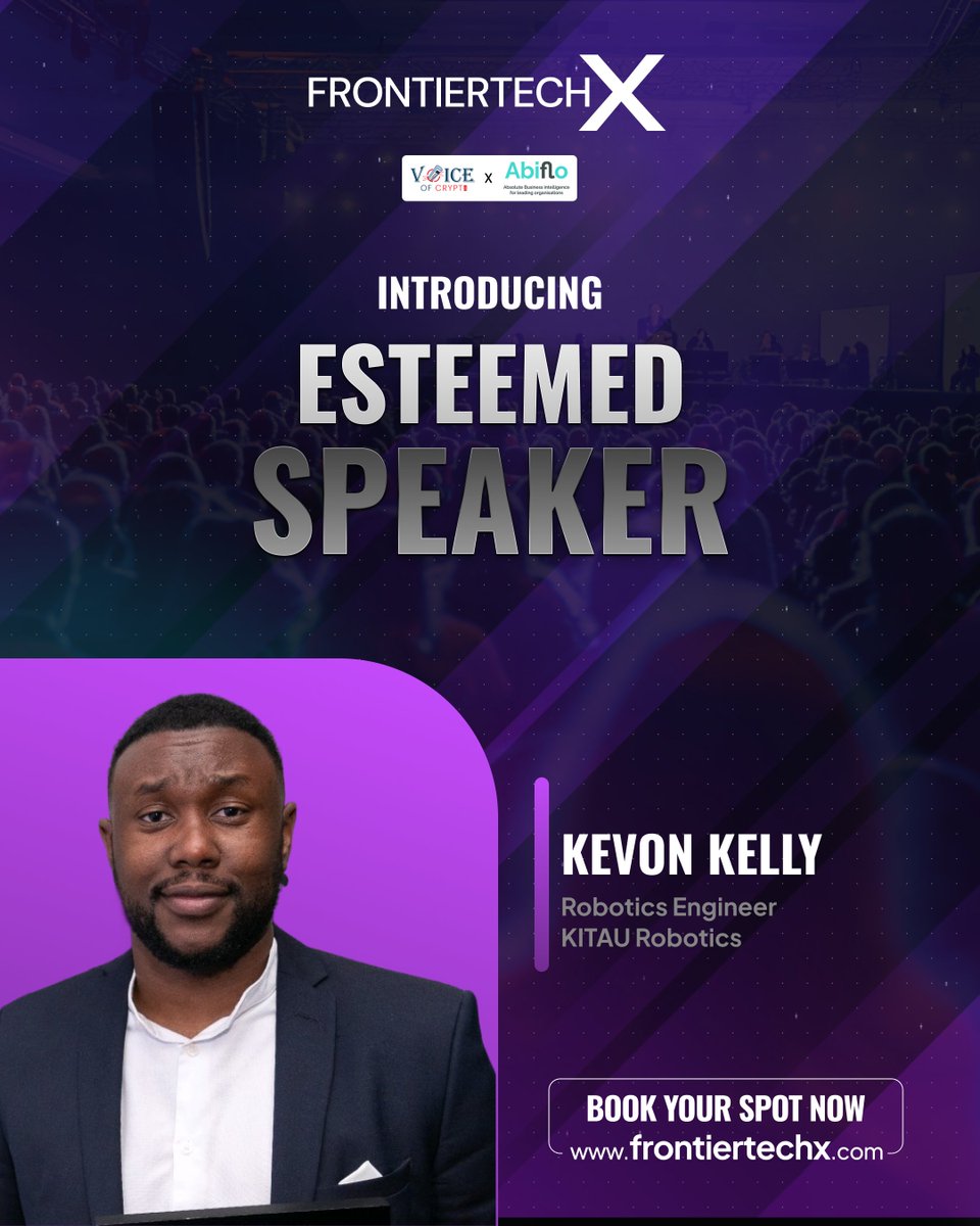 Donbit (@donbit_) on Twitter photo 🤖 Ready to meet the mind behind next-gen robots?
Kevon Kelly, Robotics Engineer & Director at <a href="/KitauRobotics/">KITAU Robotics</a>, is set to take the stage at #FrontiertechX #London 2025!
Catch him live on 22 July — secure your seat now: frontiertechx.com 🤖 Ready to meet the mind behind next-gen robots?
Kevon Kelly, Robotics Engineer & Director at <a href="/KitauRobotics/">KITAU Robotics</a>, is set to take the stage at #FrontiertechX #London 2025!
Catch him live on 22 July — secure your seat now: frontiertechx.com