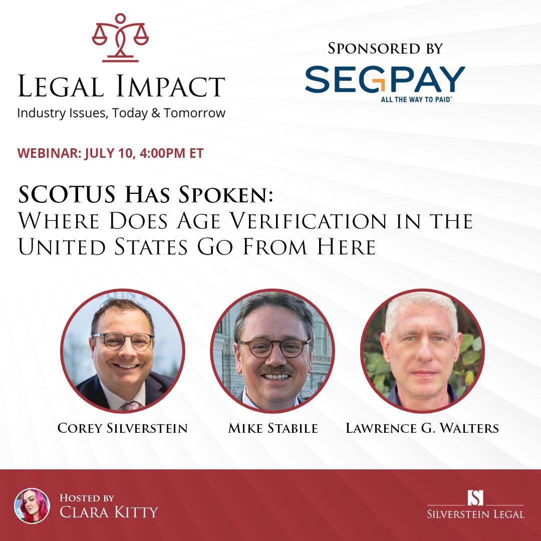 SΞX WOЯK CΞO (@sexworkceo) on Twitter photo Want a deeper understanding of the Supreme Court decision?
Join <a href="/myadultattorney/">Corey D. Silverstein, Esq.</a>,<a href="/mikestabile/">Mike Stabile</a>,and <a href="/WaltersLawGroup/">Walters Law Group</a> on July 10th at 4PM EST as they break it down in plain English, what it means, why it matters, and how it affects you. Tune in and get informed. Want a deeper understanding of the Supreme Court decision?
Join <a href="/myadultattorney/">Corey D. Silverstein, Esq.</a>,<a href="/mikestabile/">Mike Stabile</a>,and <a href="/WaltersLawGroup/">Walters Law Group</a> on July 10th at 4PM EST as they break it down in plain English, what it means, why it matters, and how it affects you. Tune in and get informed.