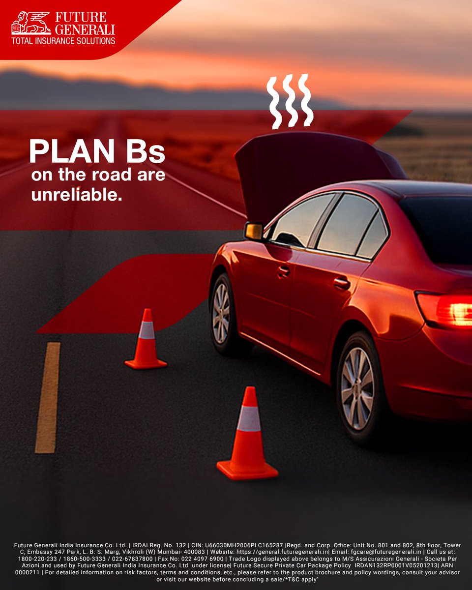 GeneraliCentral's tweet image. Some things you carry just in case. Some things carry you when it matters most.​

Stay protected with Future Generali Motor Insurance.​

#FutureGenerali #MotorInsurance