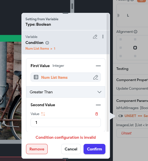 "Condition is invalid"

What