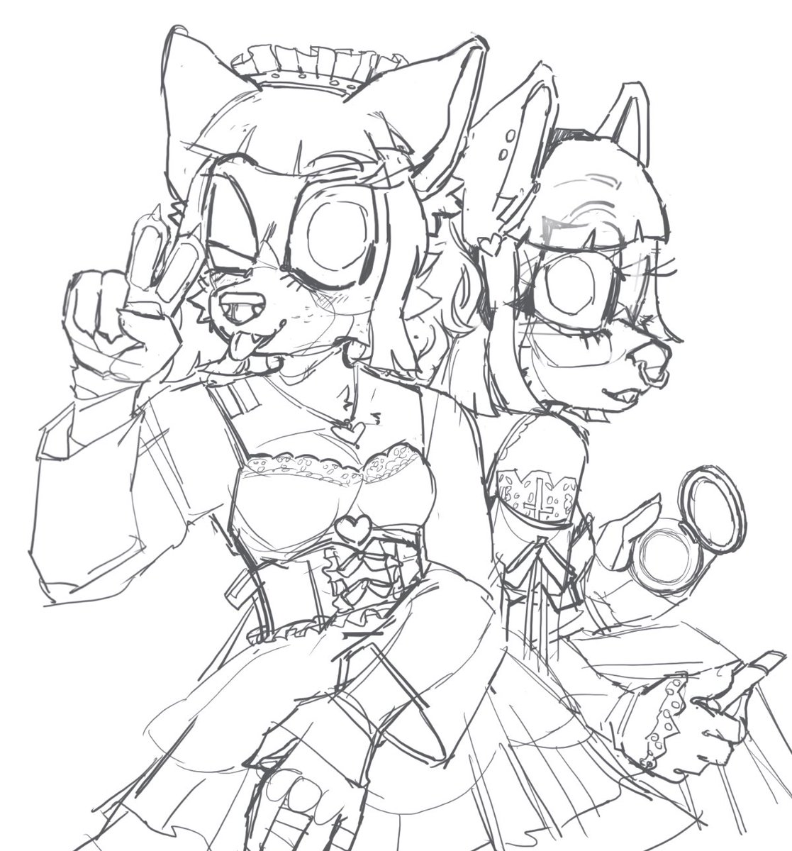 Kityipp's tweet image. Amy has two sides (wip) 
#amyrose #SonicTheHedgehog #sonicfanart