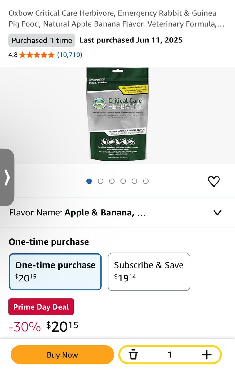 BunnyMadalyn's tweet image. Hooms:  Critical Care is on sale during Amazon Prime Days at a 30% discount.  Just an FYI. (It’s possible I will forget to mention to my bunnies that I’ll be taking advantage of this.)