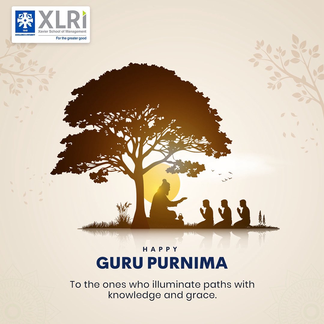 XLRI wishes everyone a blessed Guru Purnima — a day to honour the mentors who enlighten our paths. We celebrate the wisdom, guidance, and inspiration that shape leaders and transform lives. #GuruPurnima #XLRI