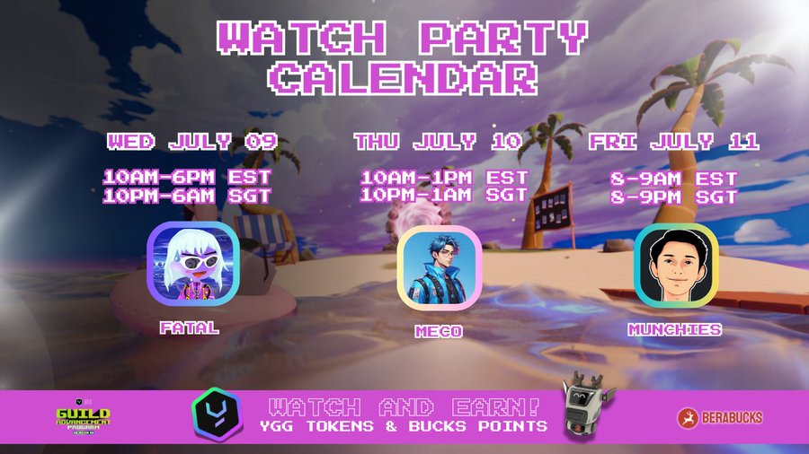 MecoVirtue's tweet photo. 📢 WATCH & EARN ALERT! 📢
Stack $YGG & earn Buck Points tonight! Join on my livestream for an epic event with @YieldGuild and @berabucks!
🗓️ Thursday, July 10 ⏰ 9 PM WIB | 10 PM SGT
🔗 Tune in here: https://t.co/q0UROSNjjw
#Web3Gaming #YieldGuild #Berabucks #Play2Earn #Crypto https://t.co/PbaTlggUYY