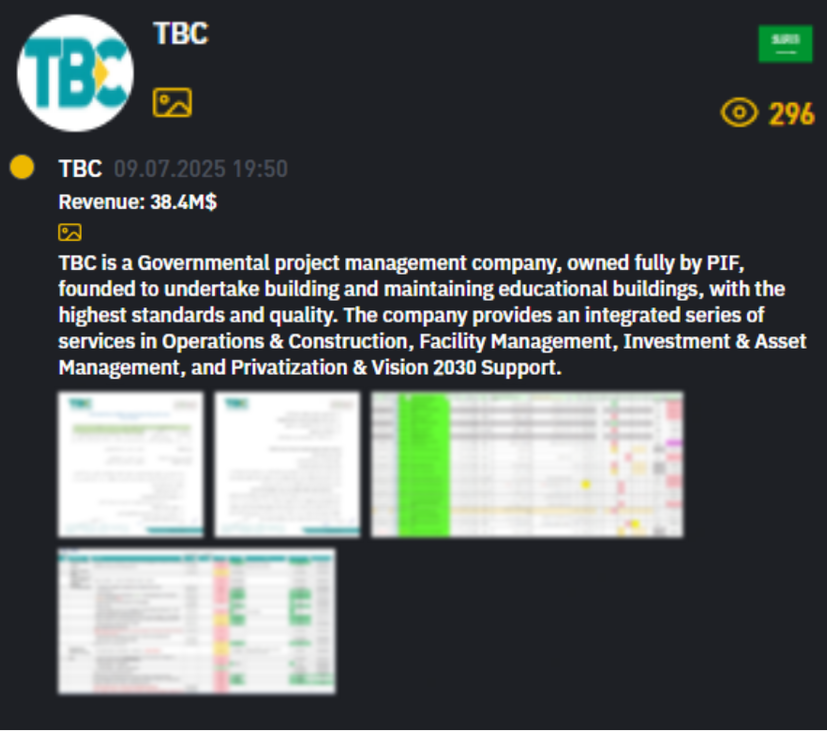 🚨Cyber Attack Alert‼️

🇸🇦Saudi Arabia - Tatweer Buildings Company

INC Ransom hacking group claims to have breached Tatweer Buildings Company.

Samples have been published.

Discover more at hackrisk.io