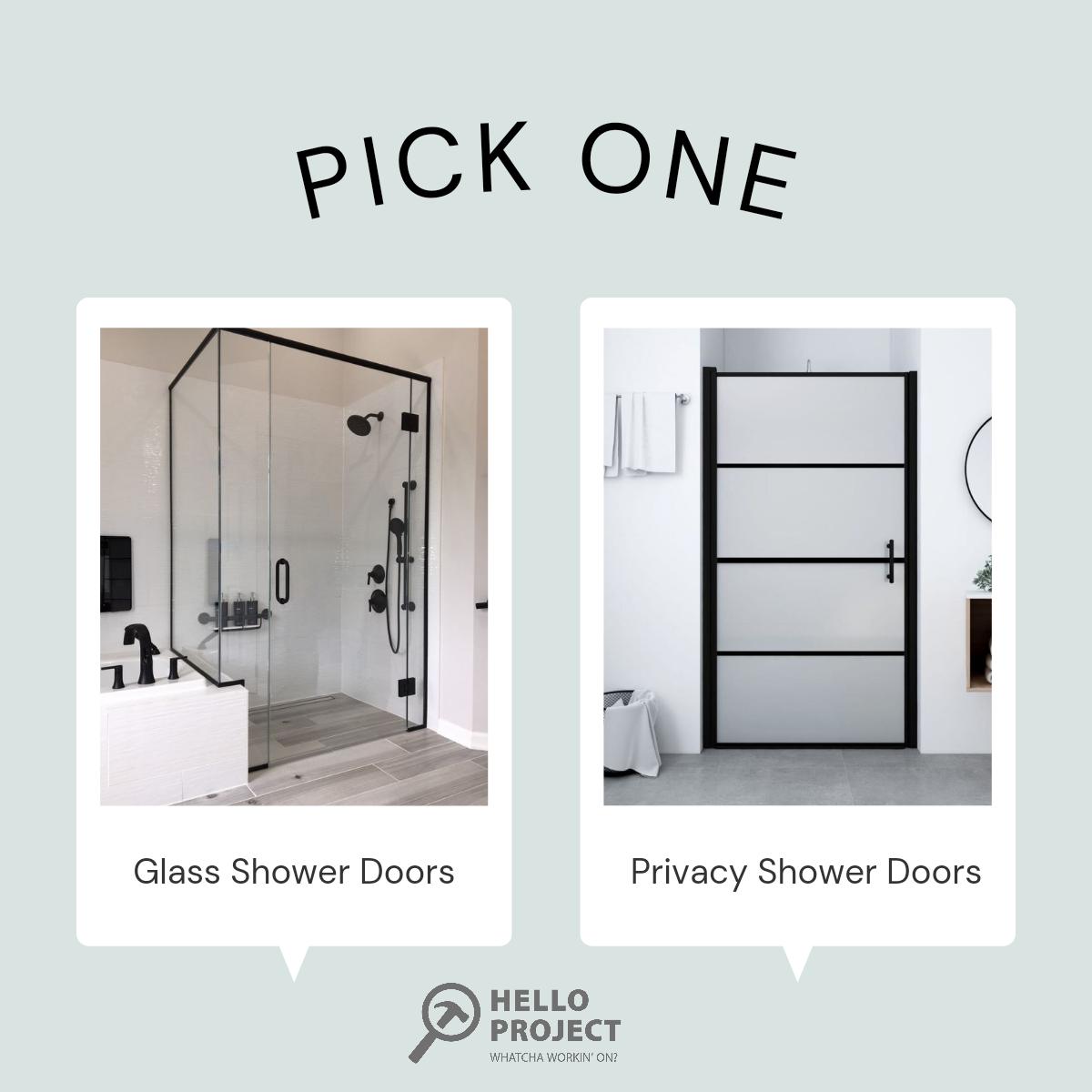 HelloProjectUSA's tweet image. Transparent glass shower doors or tinted ones for an extra touch of privacy? zurl.co/9gsBn 

What&apos;s your style? Drop your preference in the comments!

#shower #showertime #bathroom #bathroomaesthetic #glassshowerdoors #BathroomRemodel #WalkInShower #RemodelingExperts