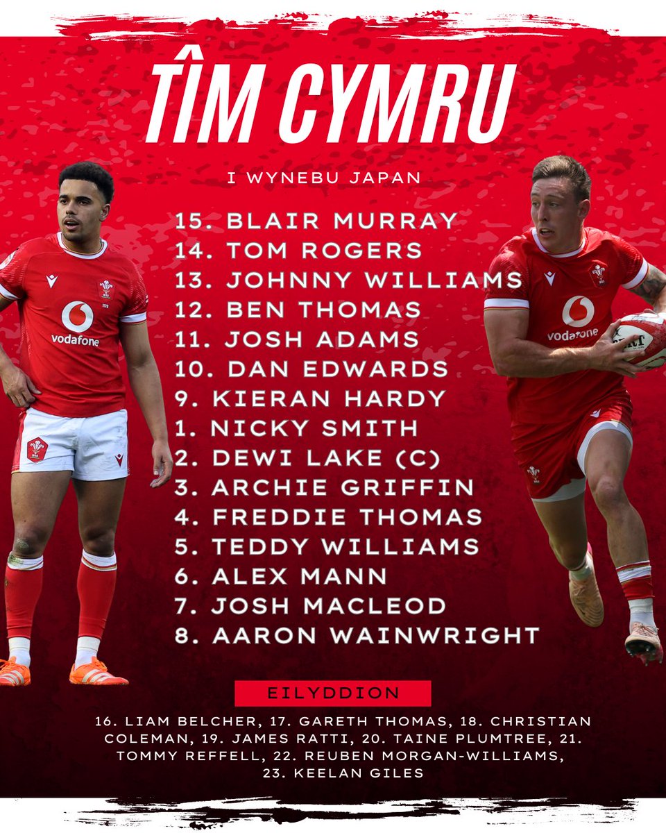 🏴󠁧󠁢󠁷󠁬󠁳󠁿🇯🇵 Ai dyma'r tîm a fydd yn dod a rhediad o 18 golled yn olynol i ben? Mae Matt Sherratt wedi gwneud pedwar newid ar gyfer yr ail brawf yn erbyn Japan ddydd Sadwrn