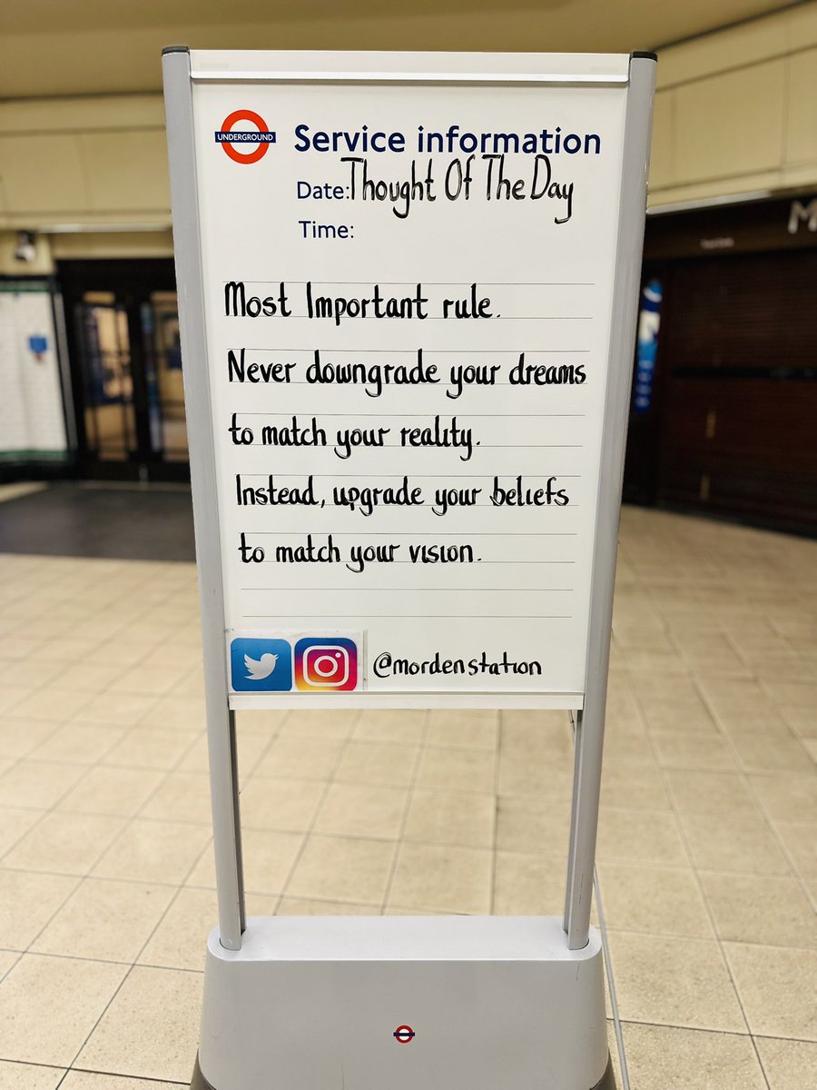 Thursday 10th July 2025 Thought Of The Day From Morden Underground Station