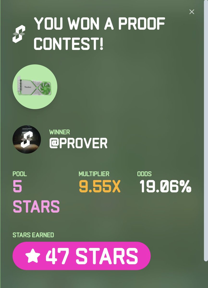 What was your biggest win in Succinct Stage 2

This is mine 👇