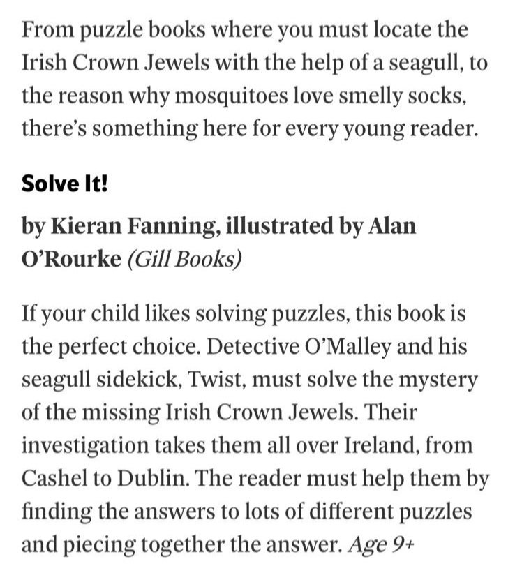 KieranJFanning's tweet image. Thanks to @sarahwebbishere for recommending Solve It! In yesterday's @Independent_ie