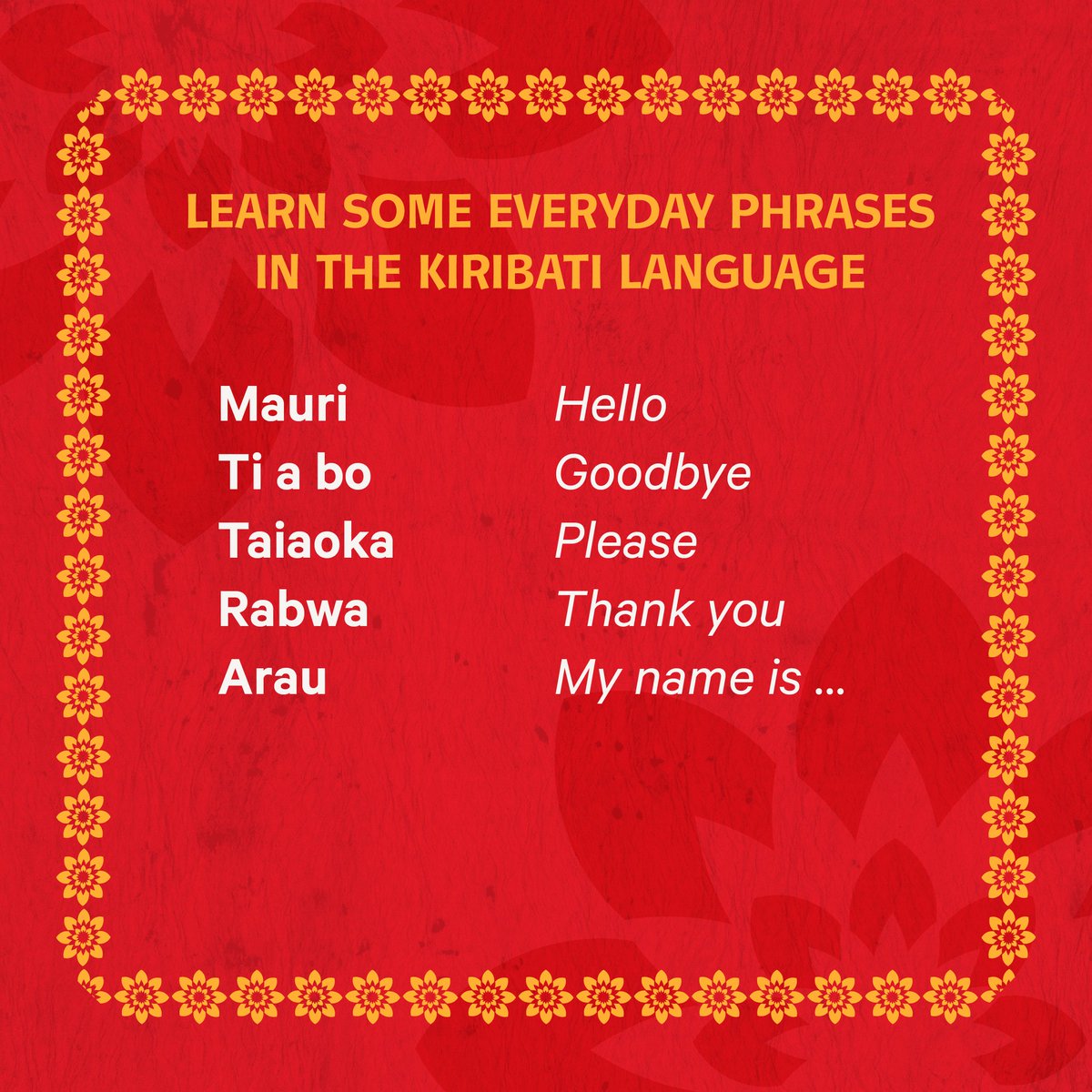 pacificausyouth's tweet photo. 🇰🇮 It's Kiribati Language Week, also known as 'Wikin te Taetae ni Kiribati', happening from July 6 to 12, 2025! 🎉🌏❇️#KiribatiLanguageWeek #WikinTeTaetaeNiKiribati #KiribatiCulture #Language #Celebration https://t.co/W0NT5vacwI