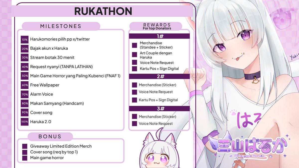 Mitsuyama Haruka 🧶 (@mitsuyamaharuka) on Twitter photo Haruka memberanikan diri buat lakuin Rukathon, walau sebenarnya ga berani ✨😺
untuk rinciannya di sini ya >w<
design by <a href="/MangNekosuki/">Mang Nekosuki || HIATUS~l🐱</a> ✨ Haruka memberanikan diri buat lakuin Rukathon, walau sebenarnya ga berani ✨😺
untuk rinciannya di sini ya >w<
design by <a href="/MangNekosuki/">Mang Nekosuki || HIATUS~l🐱</a> ✨